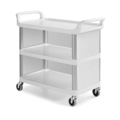 Ratiņi ar plauktiem Shelf  A3700, balti