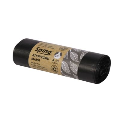 Atkritumu maisi 100L, melni, 10gb/rullī, 17mkr, Spino