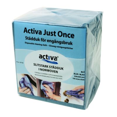 Activa Just Once lupatiņas, zilas 33x33cm 100iepak.