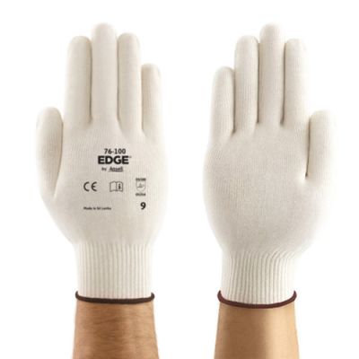 Cotton glove 7 Edge 76-100 Ansell, natural white