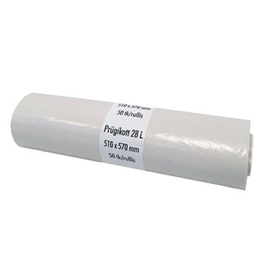 Garbage bag 28L white 50pcs/roll 510x570x0,030mm
