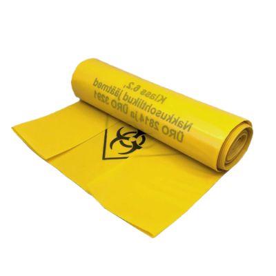 Waste bag 75L LD clinical, yellow 10pcs roll  650x1000x0,1