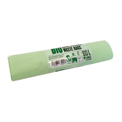 Atkritumu maiss BioBag 60L, 5gab/rullī 57x90cm, 17mkr