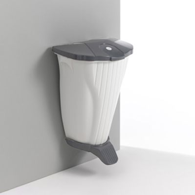 TTS Wall Up Atkritumu tvertne balta ar tumši pelēku pedāli un vāku 50L