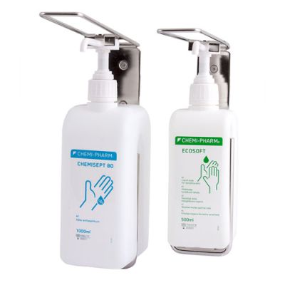 Wall mount for 0,5L bottle with arm stainless steel Chemi-Ph