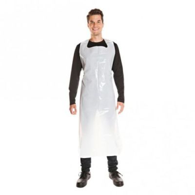 Disposable apron white 140x75cm 60my 25pcs