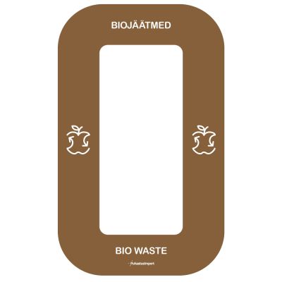 Waste sorting label Bin Multi BIOJÄÄTMED, brown