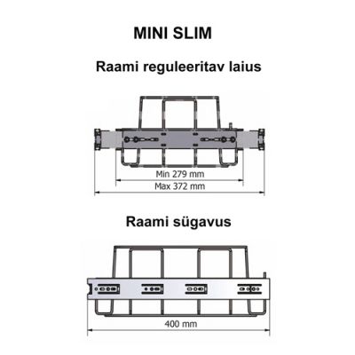 Paxxo iebūvējamā sistēma LONGOPAC FLEX MINI SLIM (ar sliedēm)
