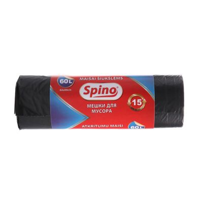 Atkritumu maisi 60L, 15 maisi/rullī, 12mkr.