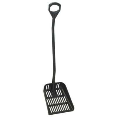 Ergonomiska lāpsta ar caurumiem, 350mm, melna