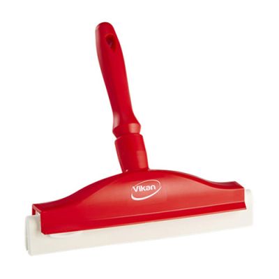 Vikan hand squeegee 250mm with white rubber, red