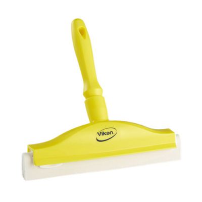 Vikan hand squeegee 250mm with white rubber, yellow