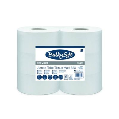 BulkySoft Maxi Jumbo Premium toilet roll 2-ply, 320 extra fa