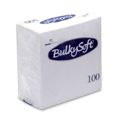 BulkySoft napkins 24x24cm, white, 2--ply, 1/4, 100pcs/pack