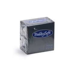 BulkySoft napkins 2V24x24cm, black, 2-ply, 1/4, 100pcs/pack
