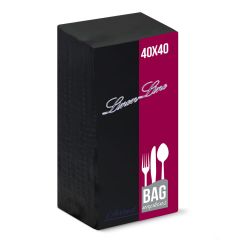 BulkySoft napkins 40x40cm black 1/8 800pcs/case