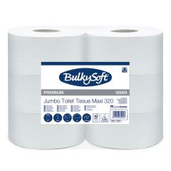 BulkySoft Maxi Jumbo 320 Premium toilet rolls, 2-ply 320,25m