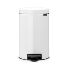 Brabantia metāla atkritumu tvertne ar pedāli un vāku, 12L, balta