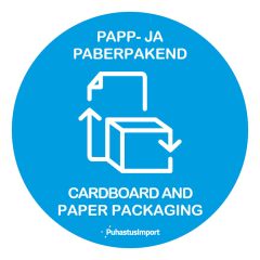 Waste sorting label, PABER JA PAPP, blue