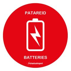 Waste sorting label, BATTERIES, 10cm