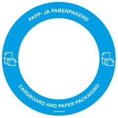 Waste sorting label PABER/PAPP,blue round
