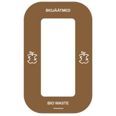 Waste sorting label Bin Multi BIOJÄÄTMED, brown