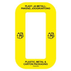 Waste sorting label Bin Multi PAKENDID, yellow