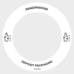 Waste sorting label PANDIPAKEND, white round