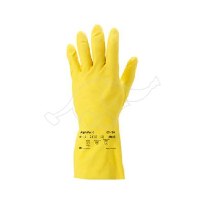 Latex glove AlphaTec 87-190 flocklined S/6,5-7, Yellow