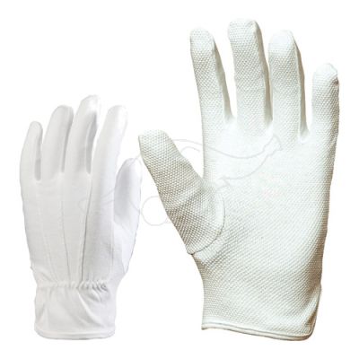 Cotton gloves with pvc dots M/8 white