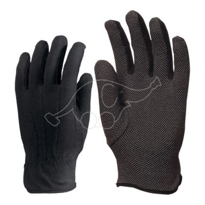 Cotton gloves with pvc dots M/8 black