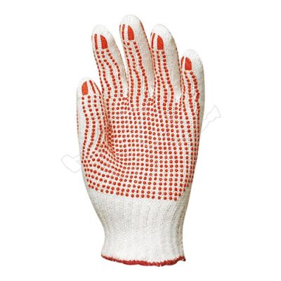 Cotton glove with buttons  7-8/S-M white/red