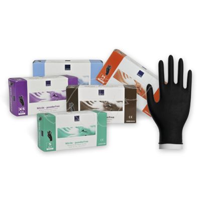 Nitrile glove powderfree L/8-9 black 200pcs/pack
