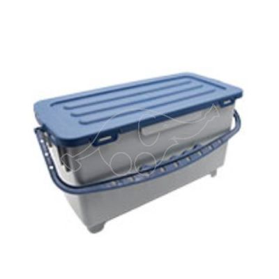 Mop box, 22 litre, grey, blue handle and cover