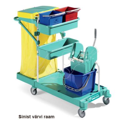 Cleaning trolley Green 20, blue frame