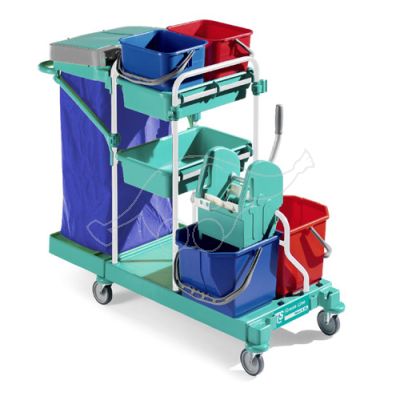 Cleaning trolley Green 150, blue frame