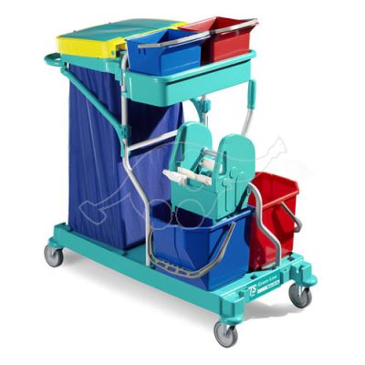 Cleaning trolley Green 165, blue frame