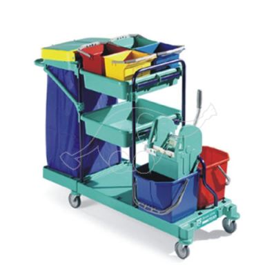Cleaning trolley Green 460, blue frame