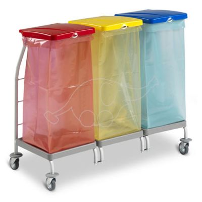 Waste collection trolley Dust 4164 3x70Lwithout lids and bag