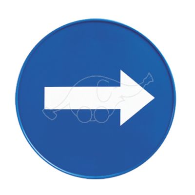 Blue round sign for pyramidal floor sign