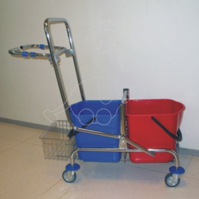 Cleaning trolley chromed 2x15L, without wringer