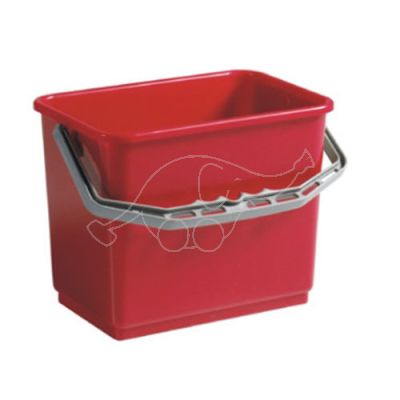 Plastic bucket 4L red