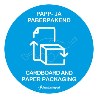 Waste sorting label, PABER JA PAPP, blue