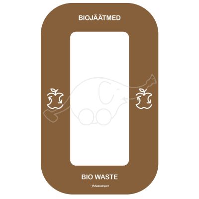 Waste sorting label Bin Multi BIOJÄÄTMED, brown
