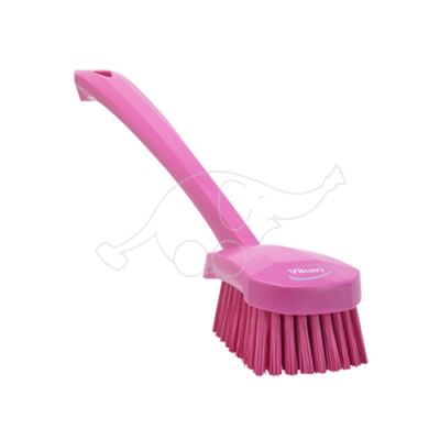 Vikan washing brush 415mm hard, pink