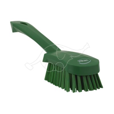 Vikan washing brush with short handle 270mm hard, green
