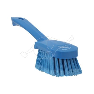 Vikan washing brush w/short handle, 270 mm, Soft/split, blue