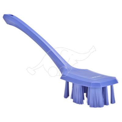 Vikan UST hand brush w/long handle 395mm, hard,  purple