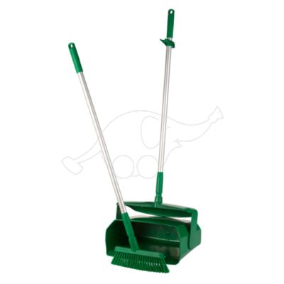 Vikan Dustpan set, closeable with broom, 350 mm, green