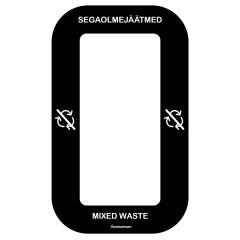 Waste sorting label Bin Multi OLMEJÄÄTMED, black